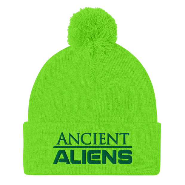 Ancient Aliens Logo Pom Pom Knit Beanie