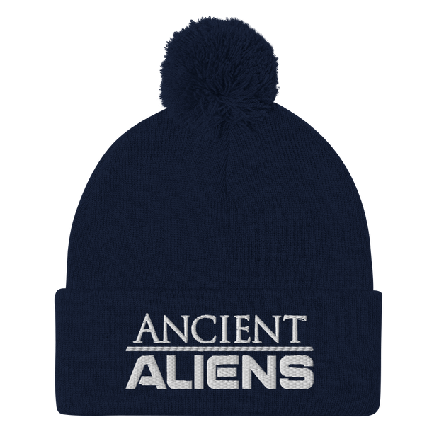 Ancient Aliens Logo Pom Pom Knit Beanie