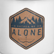 Alone I'd Rather Be On Alone Enamel Mug