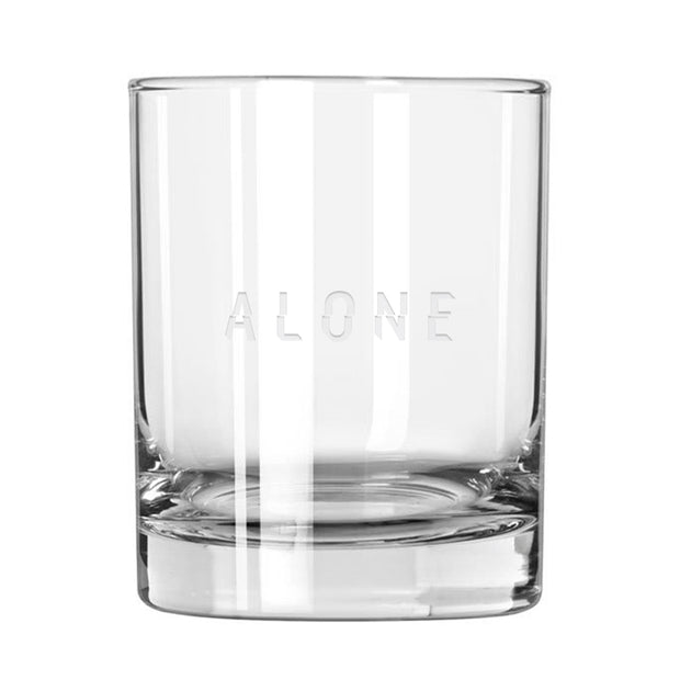 Alone Logo Laser Engraved Rocks Glass