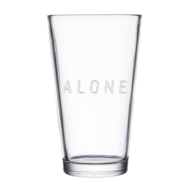 Alone Logo Laser Engraved Pint Glass