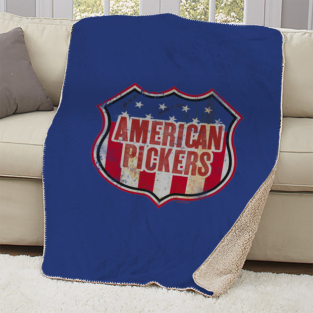 American Pickers Americana Sherpa Blanket