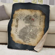 The Curse of Oak Island Treasure Map Sherpa Blanket