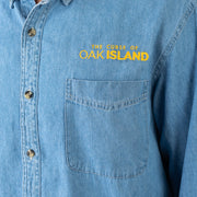 The Curse of Oak Island Logo Denim Button Up Long Sleeve T-Shirt