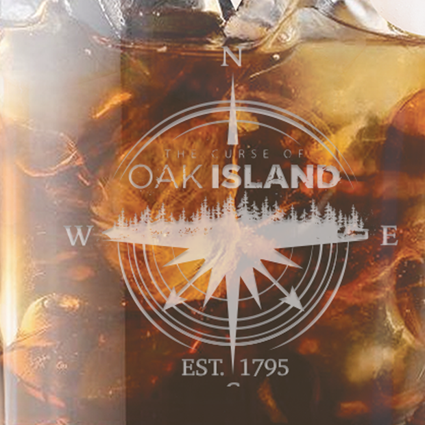 The Curse of Oak Island Nautical Compass Laser Engraved Rocks Glass - Set of 2