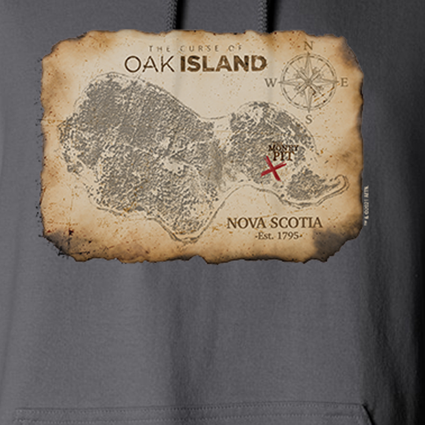 The Curse of Oak Island Treasure Map Fleece Hooded Sweatshirt