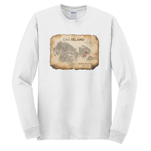 The Curse of Oak Island Treasure Map Adult Long Sleeve T-Shirt