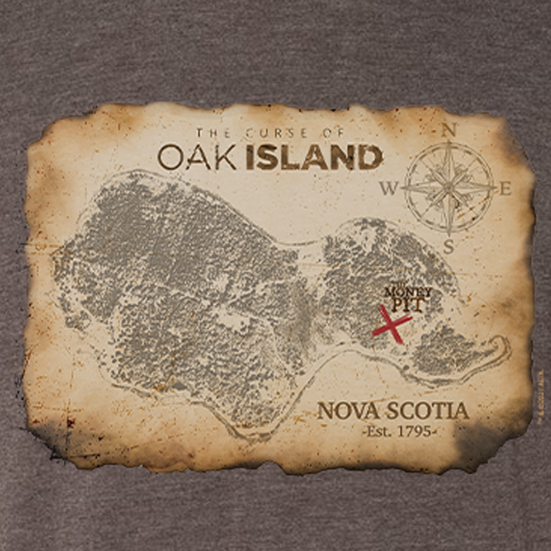 The Curse of Oak Island Treasure Map Men's Tri-Blend T-Shirt