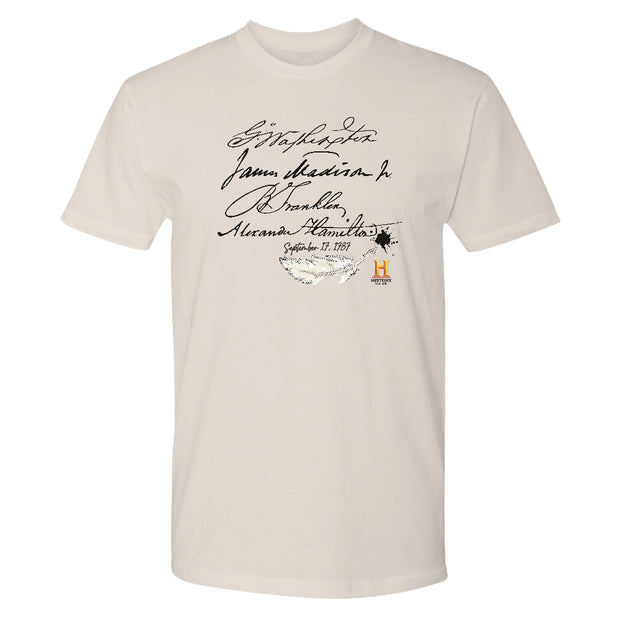 Founding Fathers U.S. Constitution Signatures Adult Short Sleeve T-Shirt