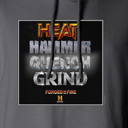 Forged in Fire Heat Hammer Quench Grind Fleece Hooded Sweatshirt