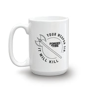 Forged in Fire It Will Kill Double Axe White Mug