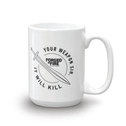 Forged in Fire It Will Kill Sword White Mug
