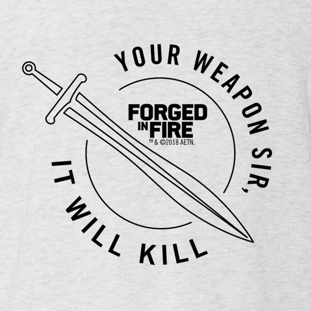HISTORY Forged in Fire Series It Will Kill Sword Men's Tri-Blend Short Sleeve T-Shirt