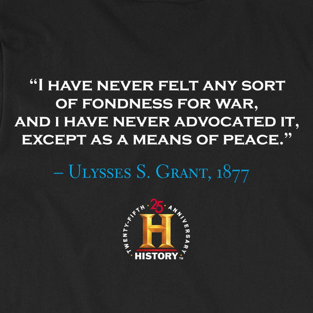 Ulysses S. Grant Fondness For War Quote and Portrait Adult Short Sleeve T-Shirt