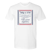 HISTORY Collection Life Liberty Happiness Adult Short Sleeve T-Shirt