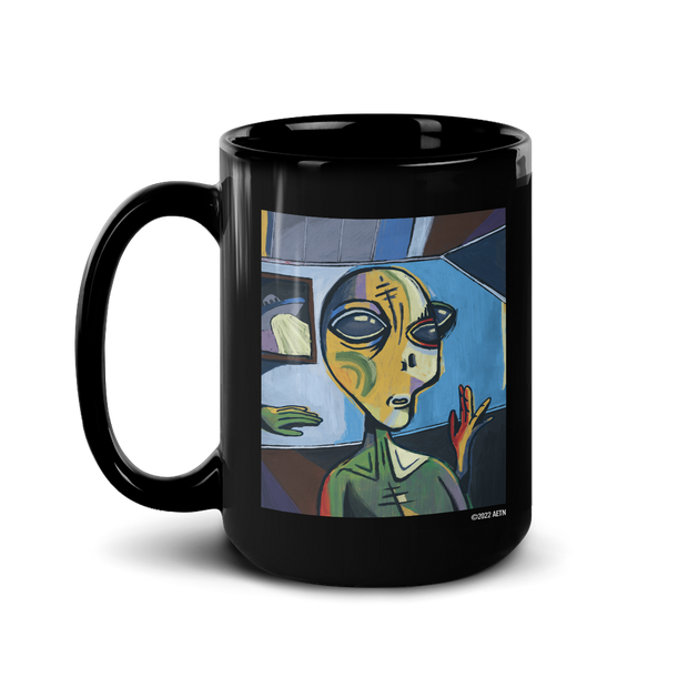 Ancient Aliens Picasso Black Mug