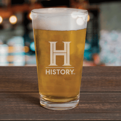 HISTORY Logo Engraved Drinking Glass