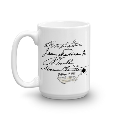 Founding Fathers U.S. Constitution Signatures White Mug