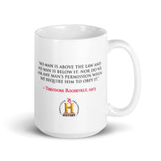 Theodore Roosevelt No Man is Above The Law White Mug