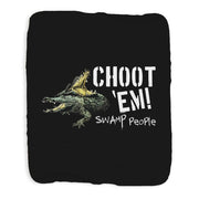 Swamp People Choot'Em Grey Sherpa Blanket