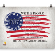 U.S. Constitution Preamble Canvas Poster