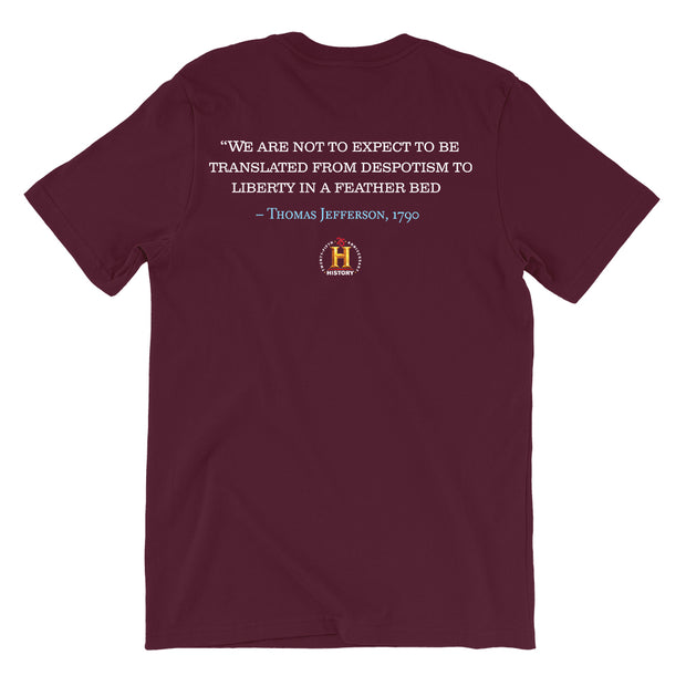 HISTORY Collection Thomas Jefferson Despotism to Liberty Portrait & Quote Adult Short Sleeve T-Shirt