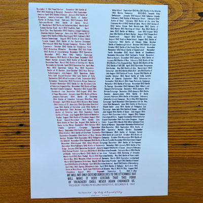 V-DAY Print with all the WWII battles listed