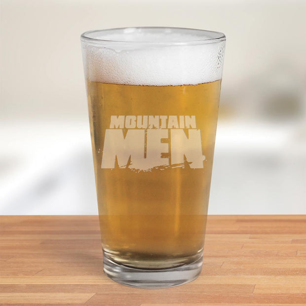 Mountain Men Logo 16 oz Pint Glass